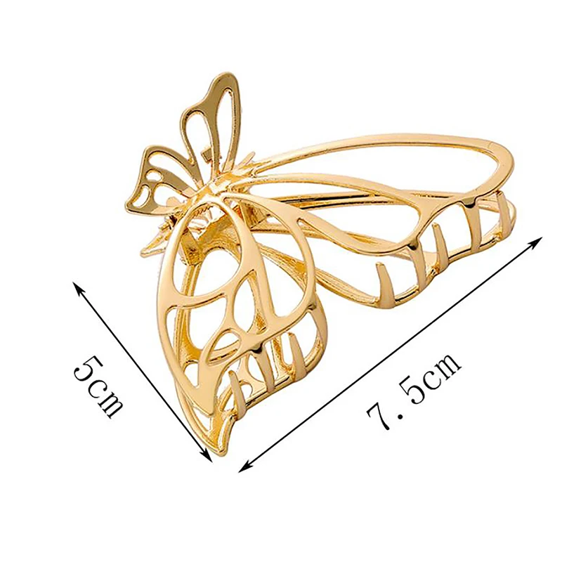 1Pcs Fashion Metal Butterfly Hair Clip For Women Hollow Out Hair Claw Hairpin Headwear Accessories Gifts