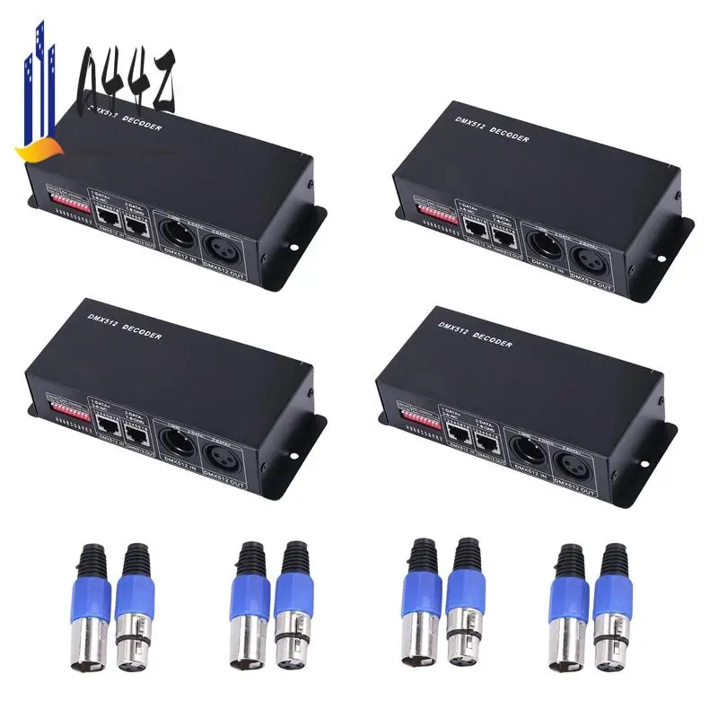 

A44Z-4X DMX 512 4CH X 8A Декодер Светодиодный контроллер 4-канальный драйвер Светодиодная лента RGBW DC 12 В-24 В
