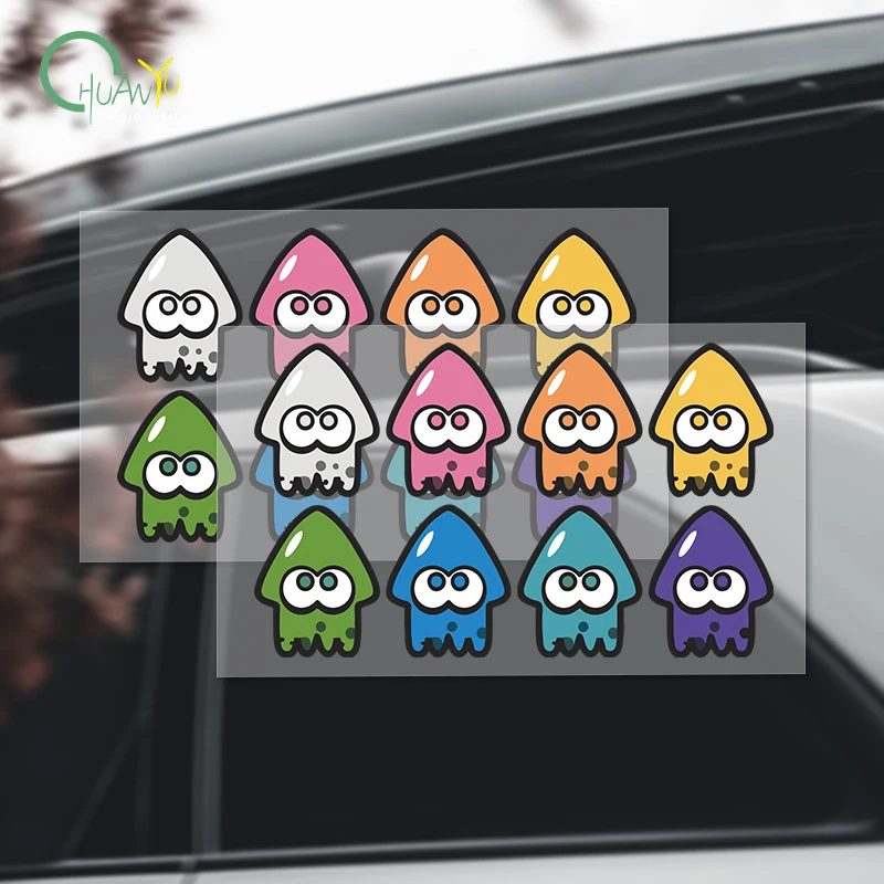 Octopus Squid Shooter 3 Creative Car Decal Cartoon Fun Game Body Window Decoration Motorcycle Reflective Sticker