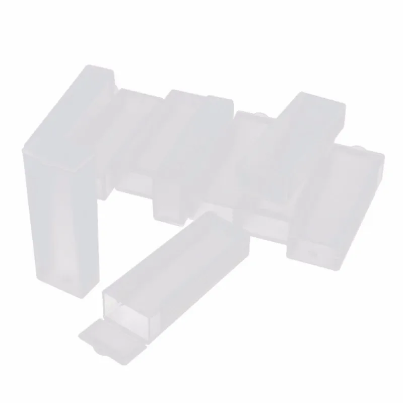 10 Pcs Plastic Rectangle Microscope Glass Holder Slide Box for 5 Slides laboratory supplies