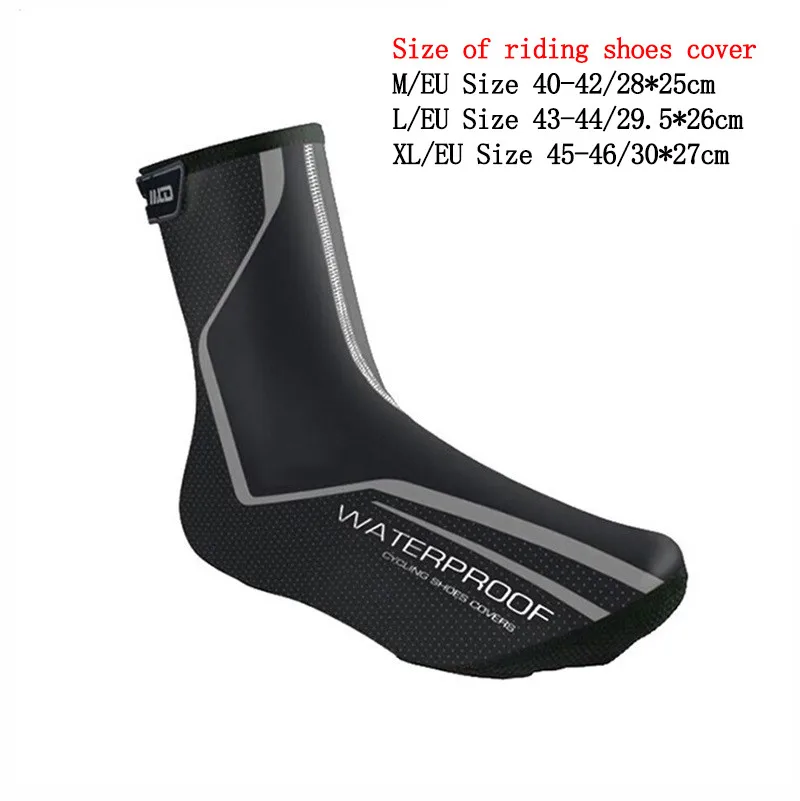 Cycling Warmth Shoes Cover Waterproof Reflective Cycling Shoes Cover Fit Lock Shoes with Zipper PU Coating Fabric
