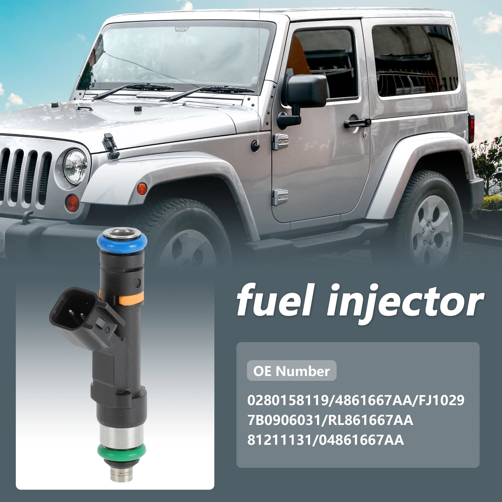 

Топливная форсунка UXCELL No 0280158119 для Jeep Wrangler 3.8L 07-11 для Dodge Caravan 08-10