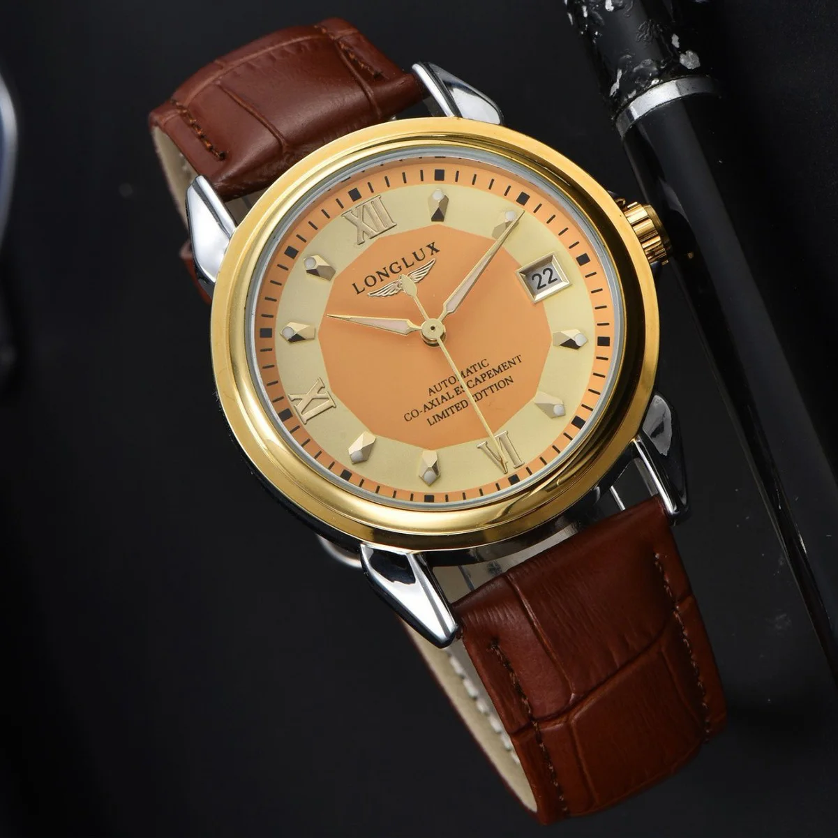 

Mens Business Watch Fashion Mechanical Wristwatch Luminous Calendar Date Man Casual Sport Waterproof Automatic Luxury Gift Clock