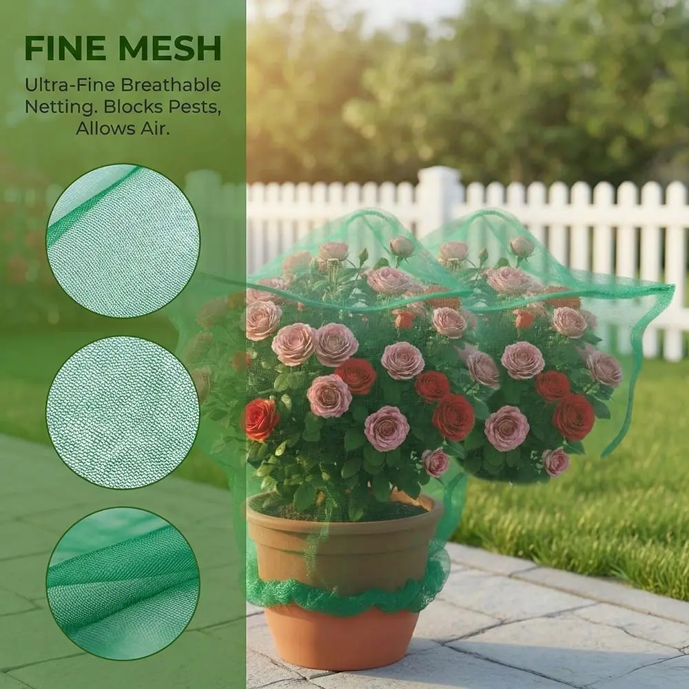 Breathable Mesh Plant Covers Zipper Drawstring Insect Net Barrier Large Thickened Reusable Plant Protection Bag Fruit Trees