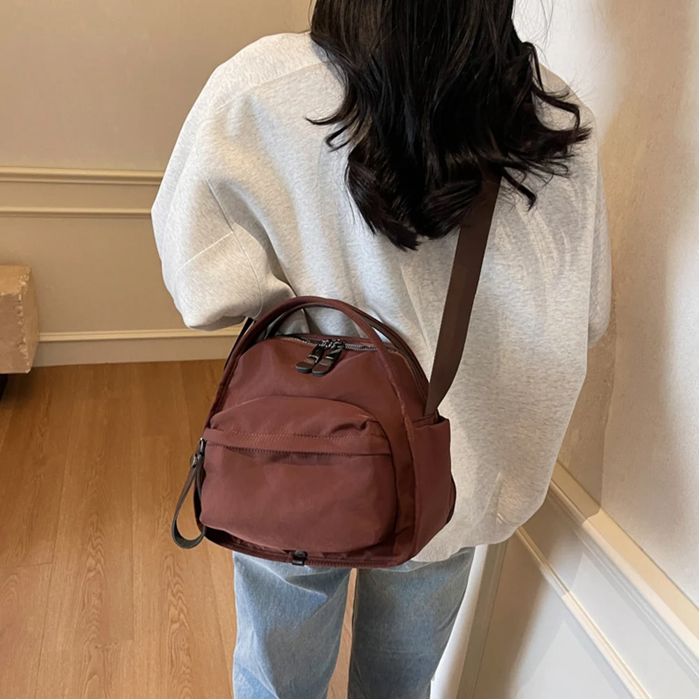 

Women Simple Shoulder Bag Large Capacity Lightweight Sling Bag Zipper Closure Oxford Cloth Handbag Travel Shopping Work Date Bag