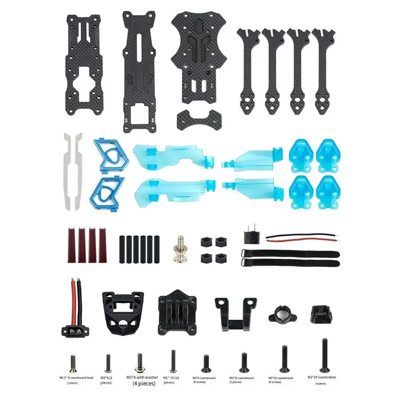 N91R-FPV Drone Frame Kit 5 Inch Quadcopter RC Parts- Squished X Frame Performance Evolved