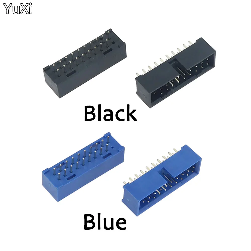 

YUXI 1PCS USB 3.0 19P 19Pin USB3.0 Male Connector 180 Degree Motherboard Chassis Front Seat Expansion Connector