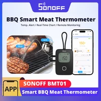 SONOFF BMT01 termómetro de carne para barbacoa monitoreo remoto alerta de temperatura barbacoa cocina horno parrilla sonda funciona con la aplicación eWeLink