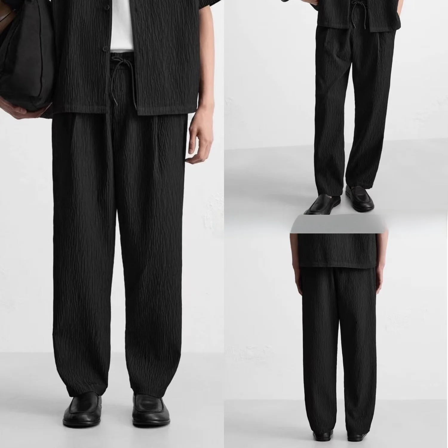 

Spring 2025 Men's Loose Fit Dstring Casual Straight Leg Pants Multi-Color New Arrival Anti-Wrinkle Youthful Sle