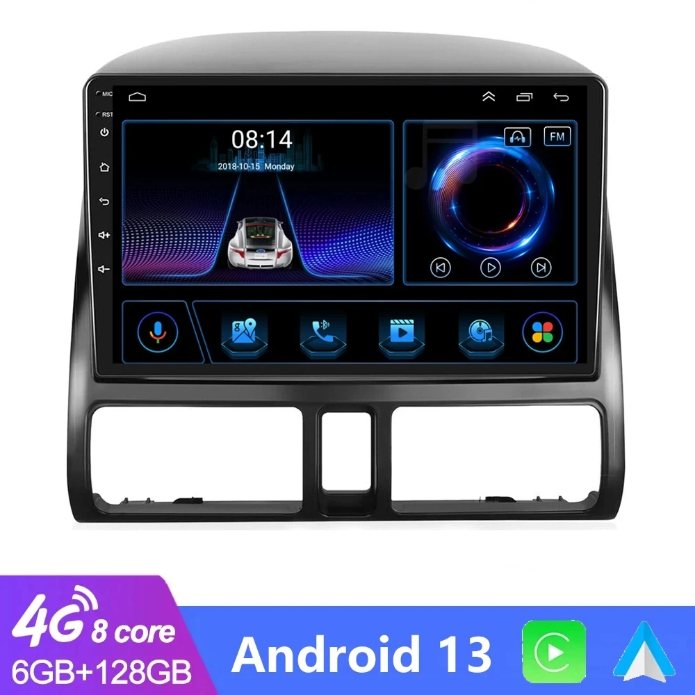 

4G+WIFI Radio 2 Din 9"Inch Android 13 Car Multimedia Video Player For Honda CR-V CRV 2 2001-2006 Carplay GPS BT 2 din dvd