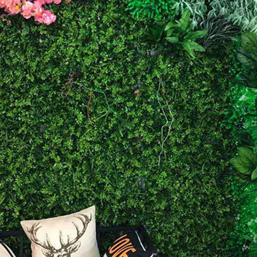

UV Resistant Artificial Grass Wall Panel 40*60cm Size Square Shape Plastic Plant Wall Panel Green Color Fake Green Grass Mat