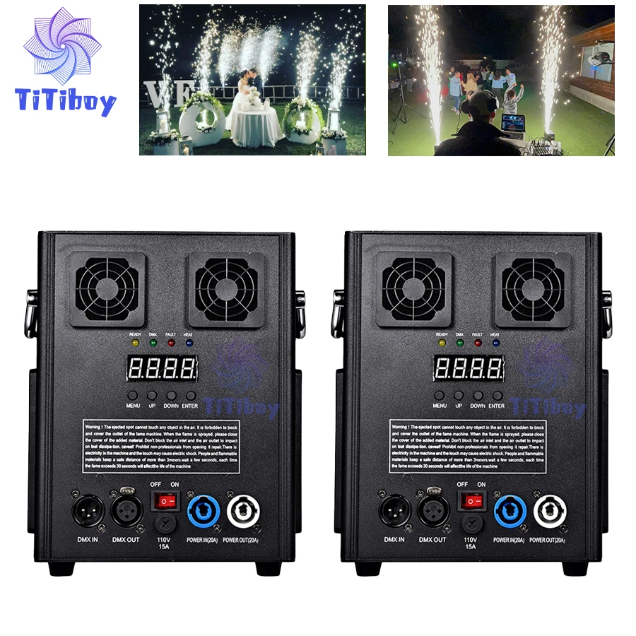 

0 Tax 2Pcs Lot 600W Cold Spark Machine DMX Fireworks Fountain Spark Stage Effect For Wedding Party Sparkler Special Equipment