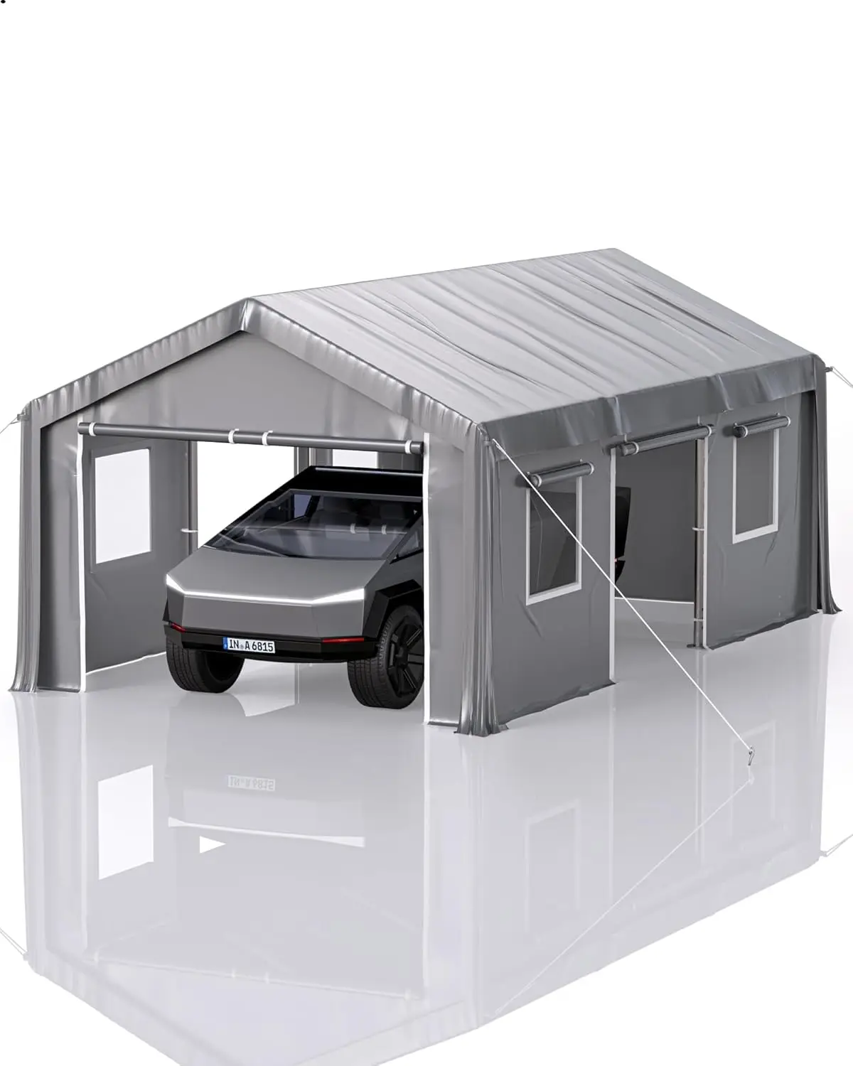 

10 x 20 Ft Heavy-Duty Carport, Portable Garage, 180g PE Waterproof Canopy and 8 x 1.0 mm Poles for Full-Size Pickup Trucks