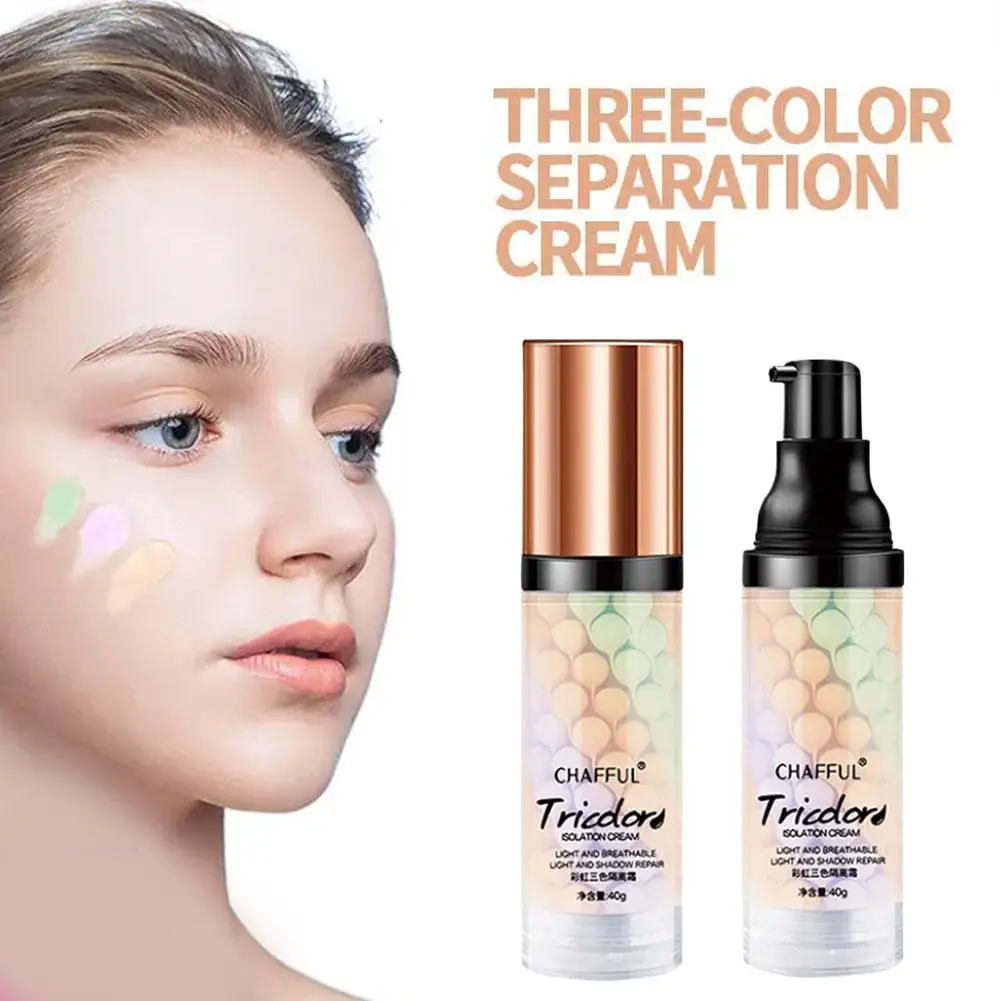 Correcteur liquide trois couleurs, Lotion d'isolation mixte, peau brillante Invisible, primaire hydratant, Base de maquillage pour le visage, fond de pores Z2Q3