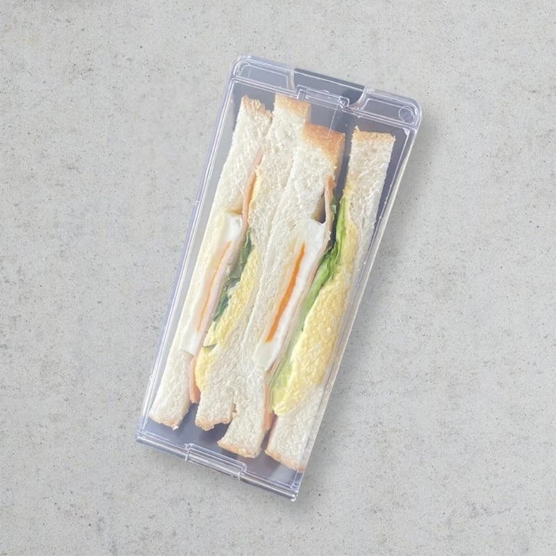 حاوية شطيرة 2 قطع واضحة مع حل ليدل مملوكة للتخزين الطعام للنزهات والسفر D2RD