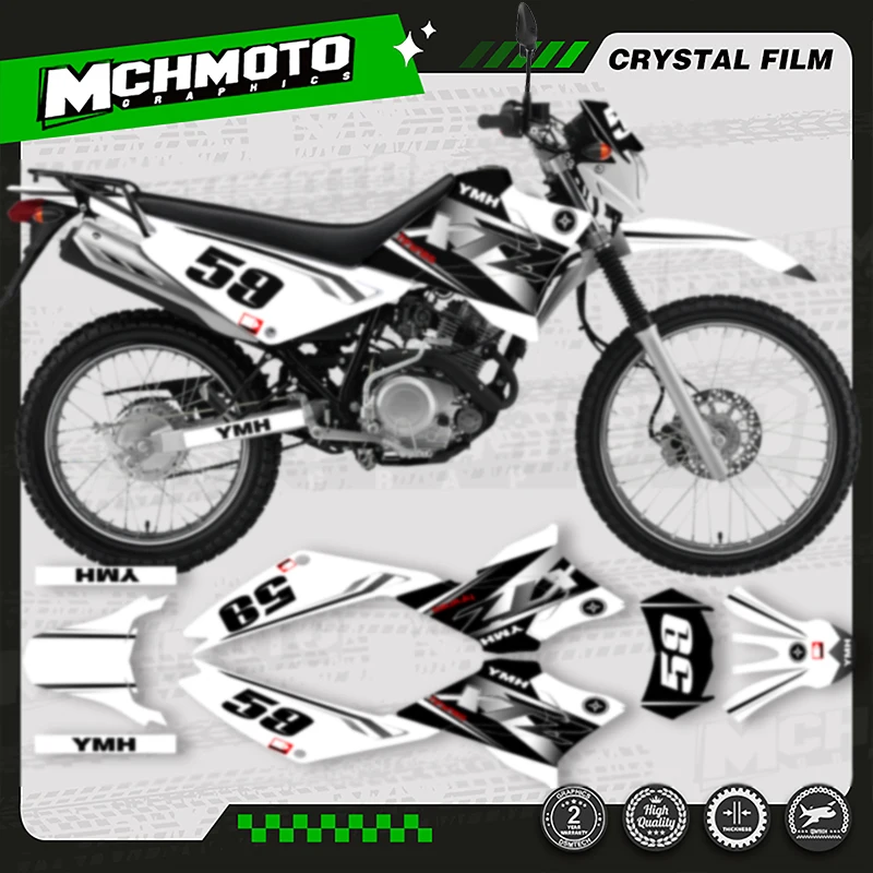 

MCHMFG MOTOR Motorcycle Graphics Decal Stickers Kits Number Name Custom For YAMAHA XTZ125