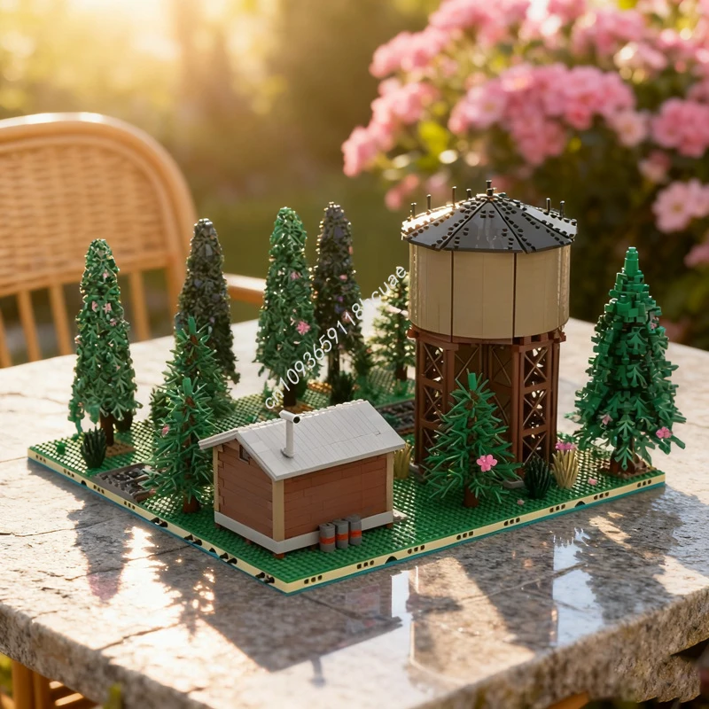 

3873pcs MOC Water Tower Trained Model Building Blocks Architecture Assemble DIY Toy Creative Christmas Gifts Idea Brick Kids