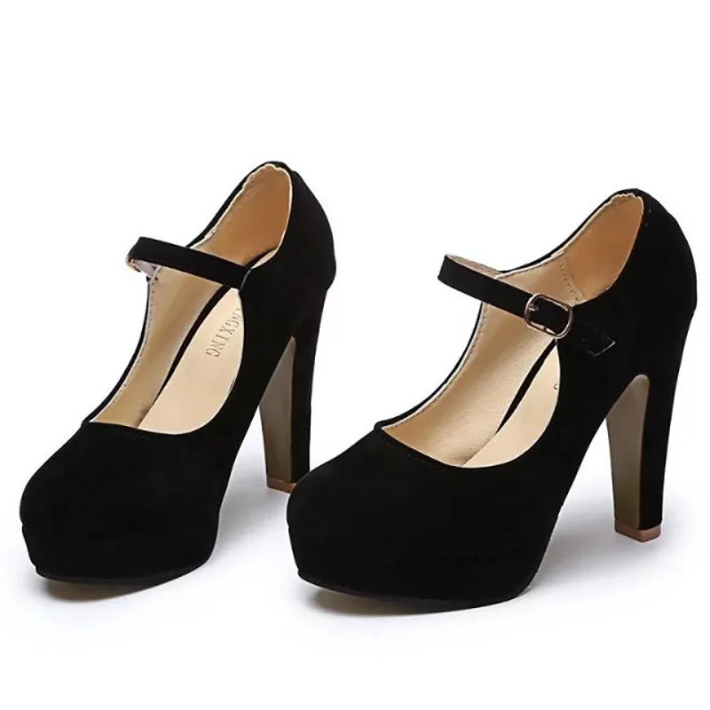 Fashion Stiletto Heel Women\'s Shoes Classic Comfortable Pumps Belt Buckle Office Shoes Casual Elegant Chunky High Heels 2023