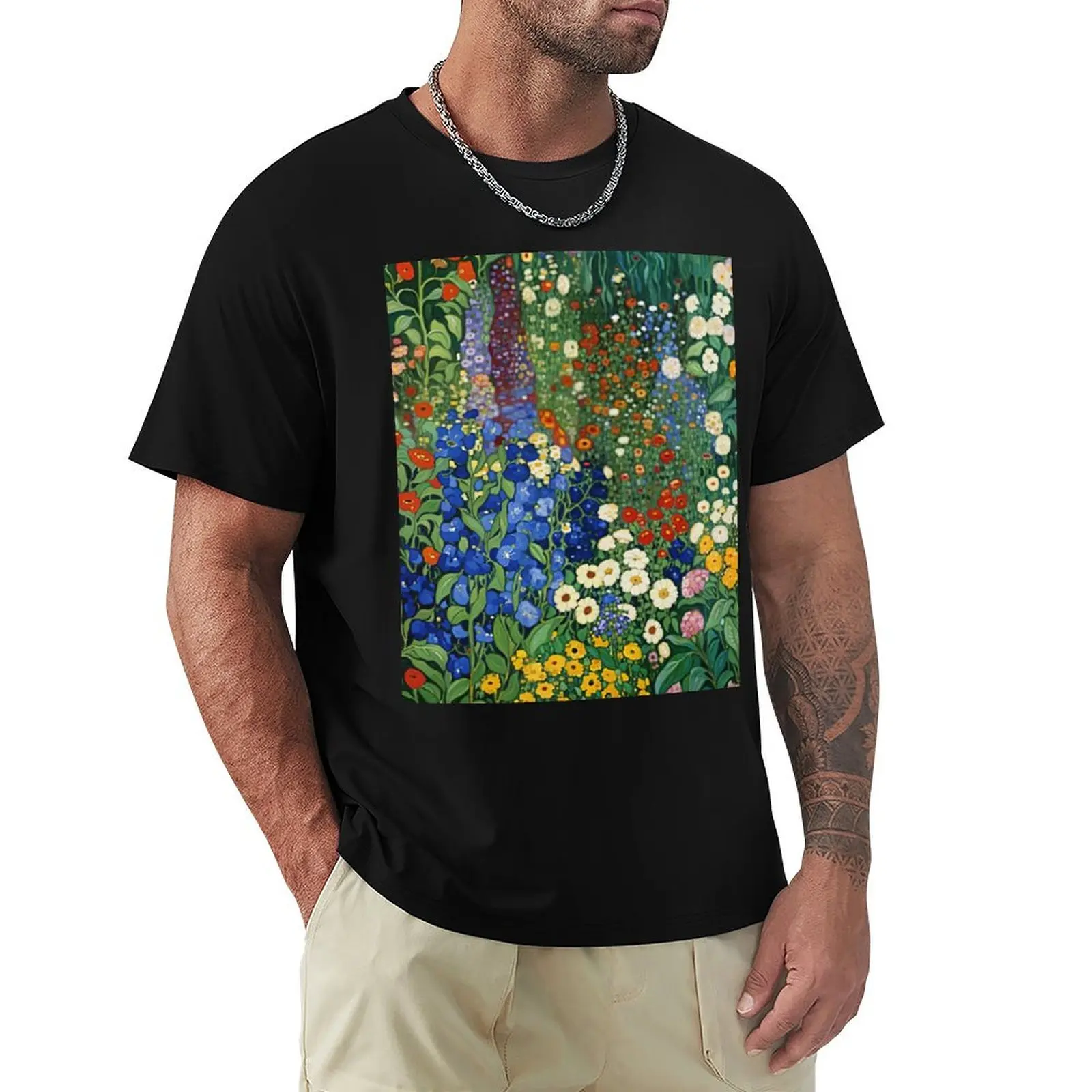 

Klimt Bauerngarten T-Shirt anime figures plus size clothes mens graphic t-shirts pack
