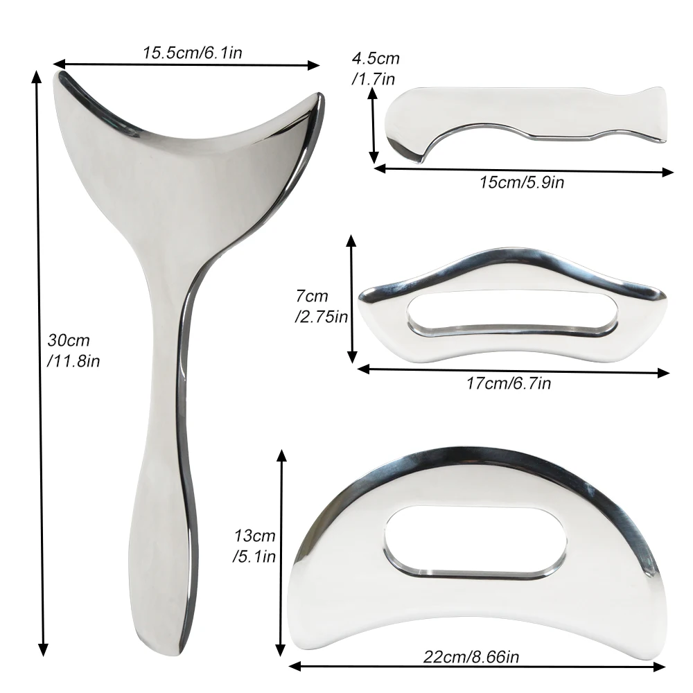 1 Stück Edelstahl-Körper-Gua-Sha – Muskelschaber, Faszien, Körperformung, Schaber-Werkzeug für Massage, Muskelschaber aus tiefem Gewebe