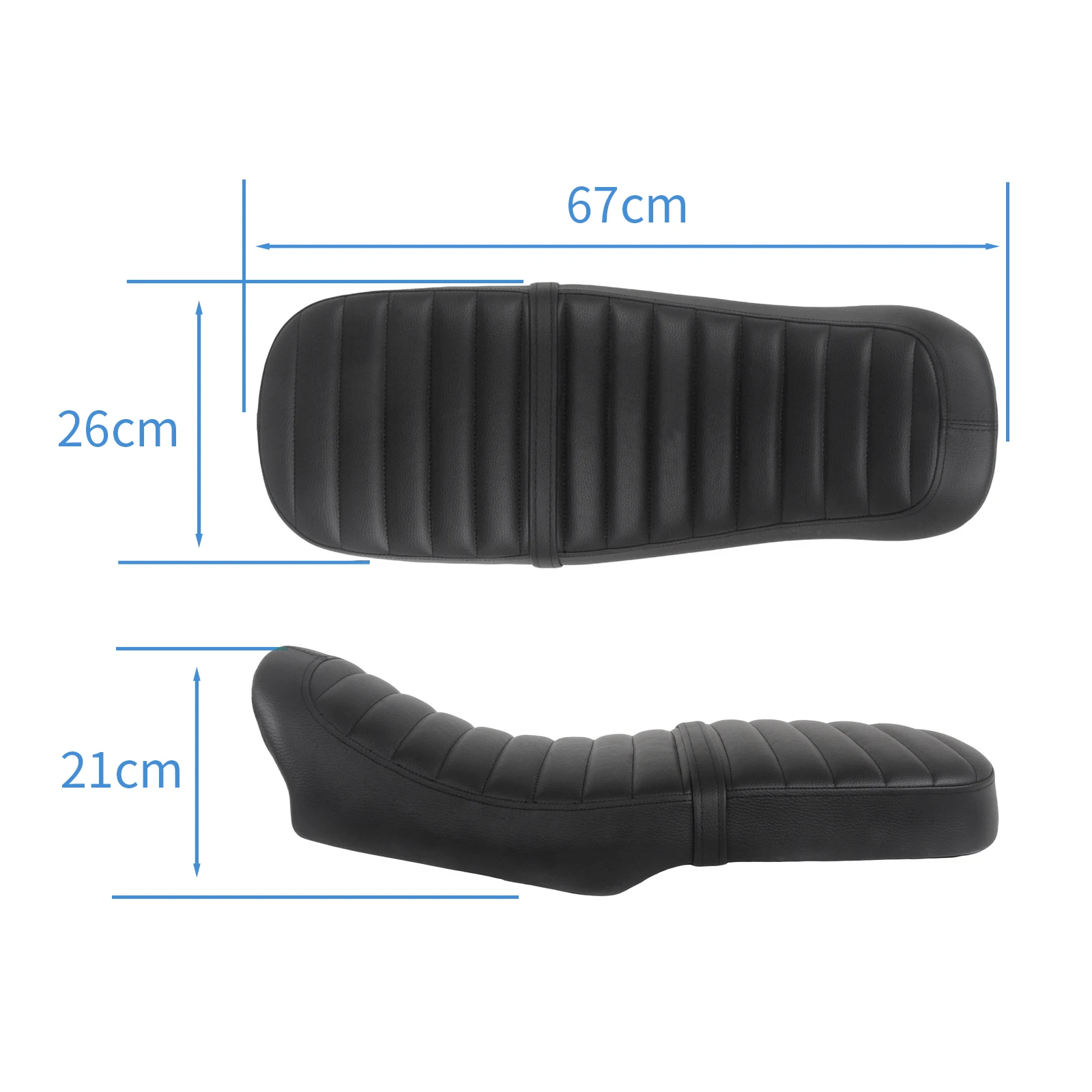 67cm Retro Motorcycle Cafe Racer Vintage Customized Cushion Seat Saddle Lychee Peel Texture For BMW K100