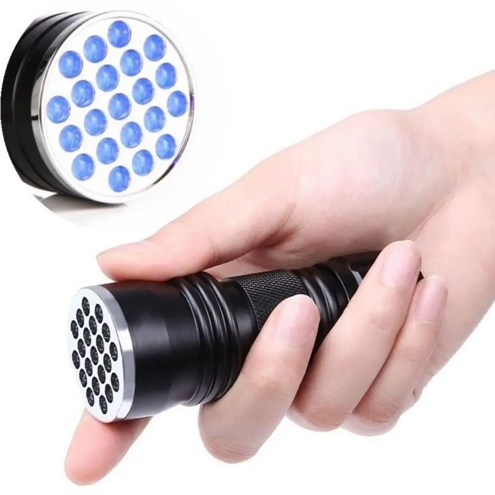 Fashion Portable UV Flashlight Alloy 21 LED Lamp Beads Pet Urine Detector Durable Lightweight Purple Light