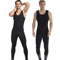 Neoprene Wetsuit for Men, One-Piece Suspender Diving Pants, Sun Protection, Swimming, Snorkeling, Surfing, Warm, 3mm, Fashion