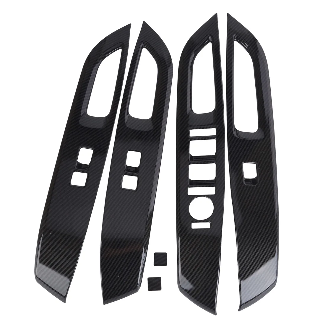 LHD Carbon Fiber Style Tuning Window Lift Switch Button Panel Cover Cap Molding Trim Fit For Hyundai Tucson 2025-2026