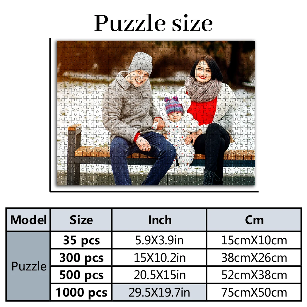 35/300/500/1000pcs Personalized Custom Photo Puzzle DIY Teens Adults Wooden Box Jigsaw Toys For Friends Family Gifts Room Desk - view 2