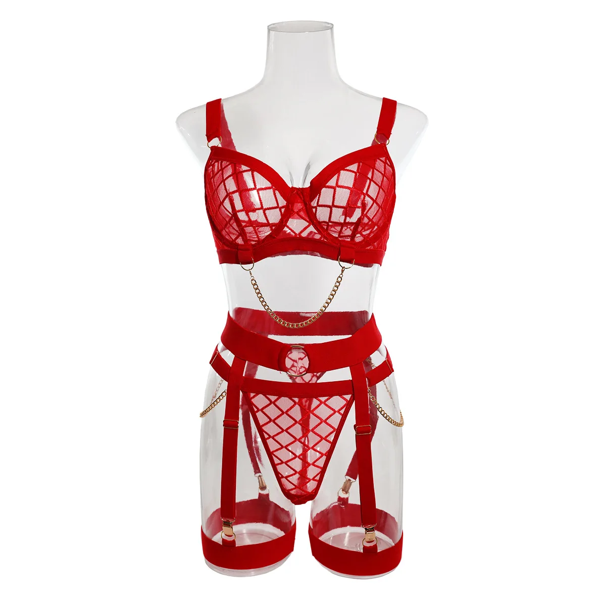 Lovermore Lingerie Sexy Porn Underwear Women Body Luxury 3-Piece Bra and Panty Set See Through Intimate Uncensored Sheer Outfits