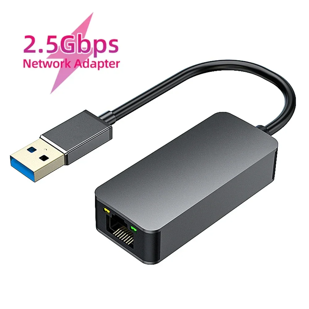 2500Mbps USB C Type-C Ethernet To RJ45 2.5G USB 3.0 Wired Adapter Converter Lan Network Hub For Windows 7/8/10 MAC For PC Laptop