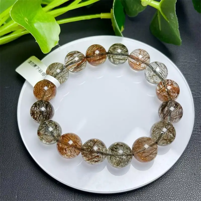 

Natural Black Gold Super Seven Quartz Bracelet Healing Reiki Crystal Man Woman Fengshui Jewelry Birthday Gift 1pcs 9/11/12/13MM