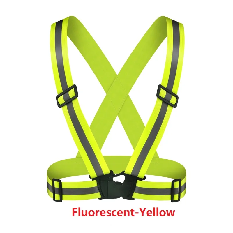 Elastic Safety Reflective Vest Strap Night Running Cycling Reflectors Clothing Adjustable Strip Outdoor Riding Equipment For Men