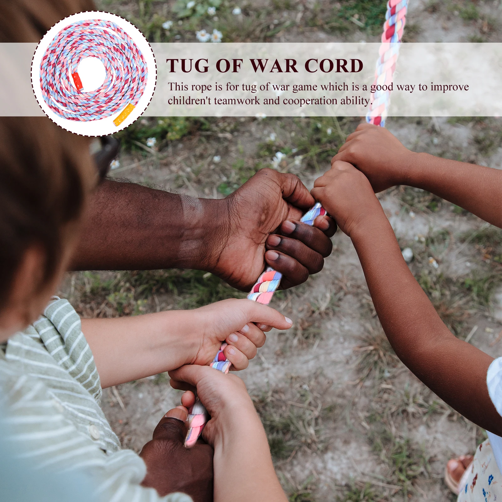 

Tug Of War Rope Cloth Twisted Game Cord For Kids Teamwork Competition Durable Cotton Material Strong Thick