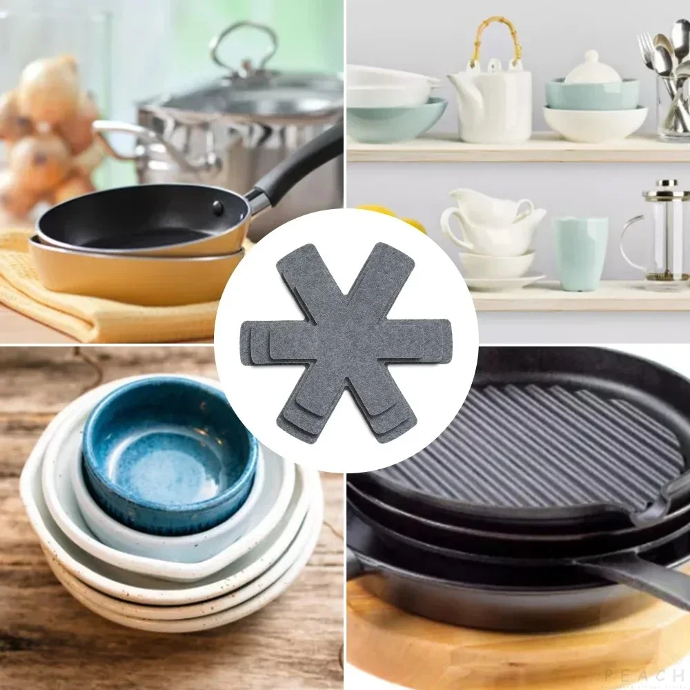 5PC 26cm High Quality Insulated Hexagonal Felt Desktop Pot Mats Powerful Anti Slip Vegetable Dish Non-woven Pans Separator Pads