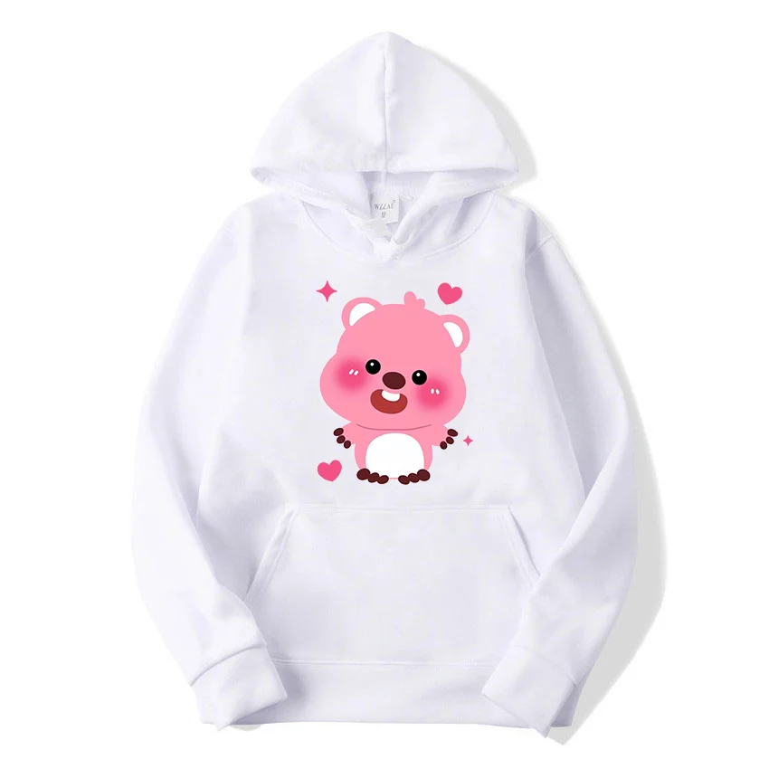 Korean popular doll Loopy printed hoodies Couple student sports street casual hoodie