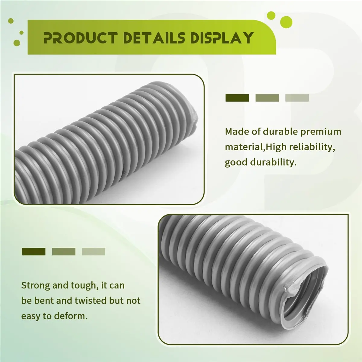 #68S Flexible Hose Soft Tube Inner 32mm Outer 39mm Cleaning Accessories,Flexible Hose,(EVA)