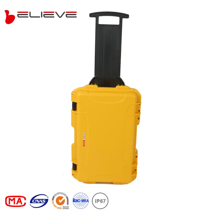 595x387x245MM Amarelo IP68 Caixa de arma rígida de plástico à prova d'água com caixa de ferramentas OEM personalizável de espuma