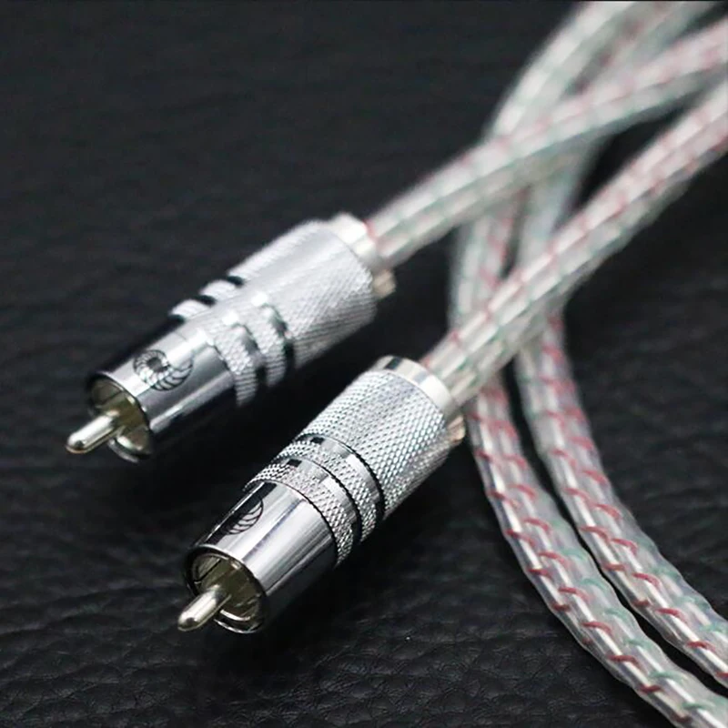 Audiocrast  Pair Series 7N Silver Plated HIFI Stereo RCA Cable Hi-Fi Audio 2rca to 2rca Interconnet Cable