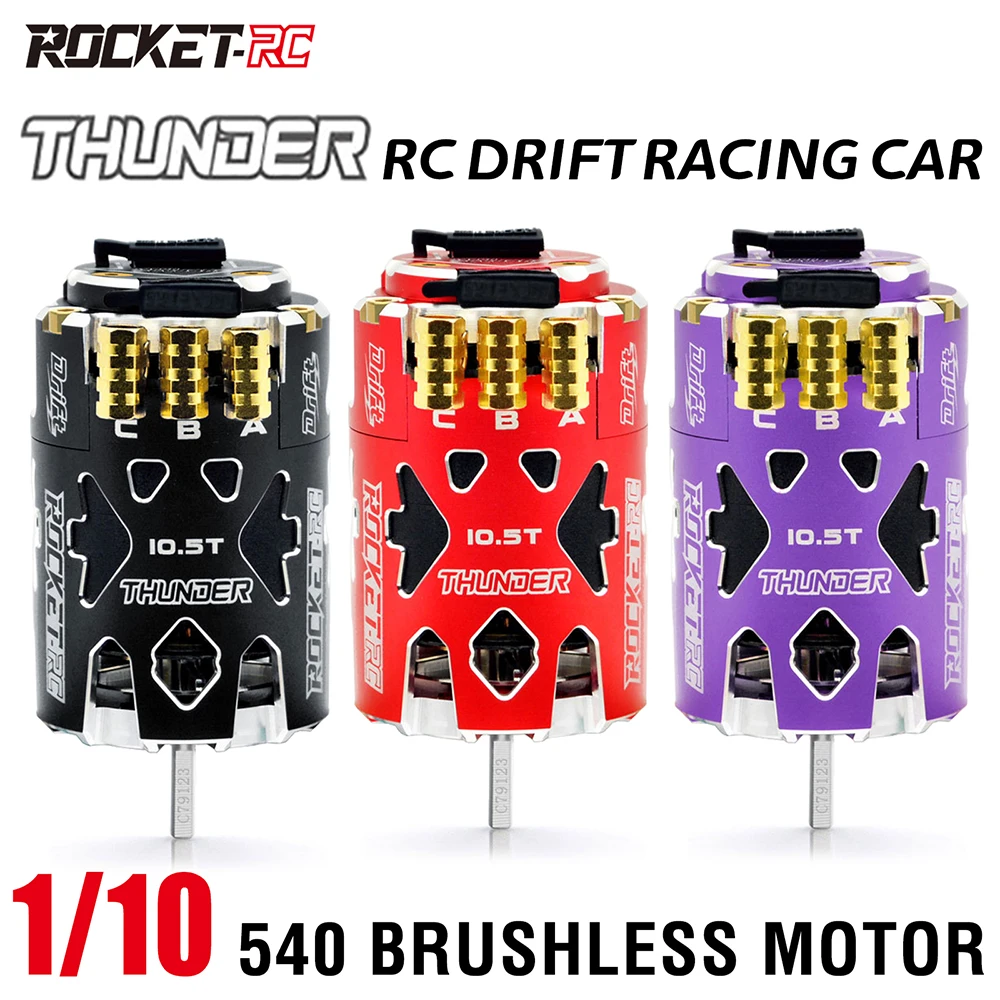 Rocket-RC Thunder 540 Sensored Brushless Motor 10.5T 13.5T 2-3S 3.175 mm Shaft for 1/10 RC Racing Drift Car Parts Surpass Hobby