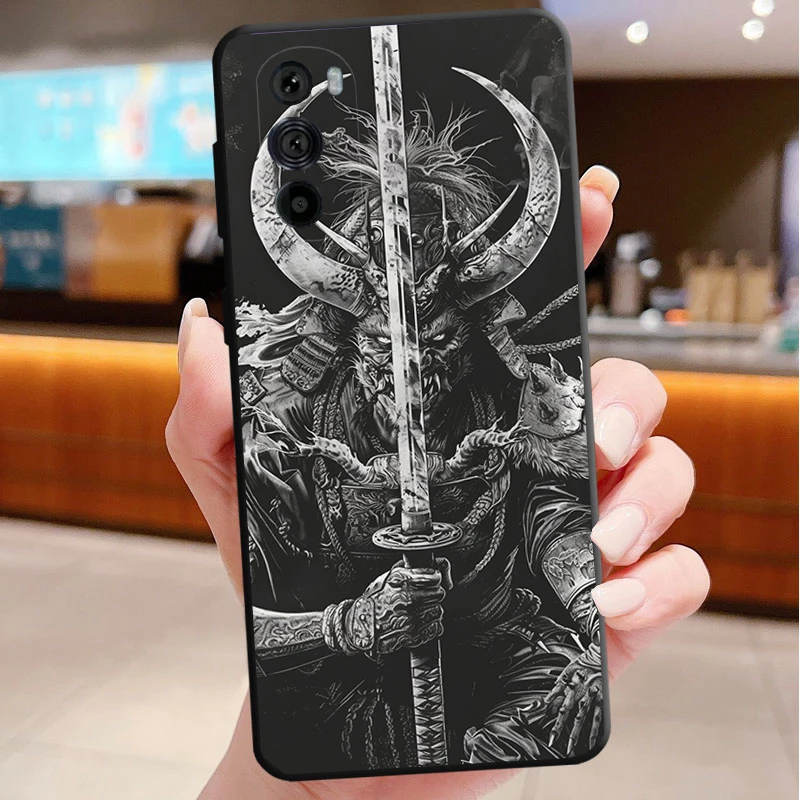 

Japanese Oni Mask Devil Art Phone Case For Motorola Edge 50 40 Pro 60 50 40 30 Ultra Neo Fusion Moto G Play G Stylus G Power G