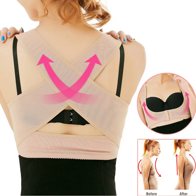 Women Posture Corrector Back Support Belt Shoulder Support Shapewear Chest Brace Bra Up Spine Hunchback Correction Health Care