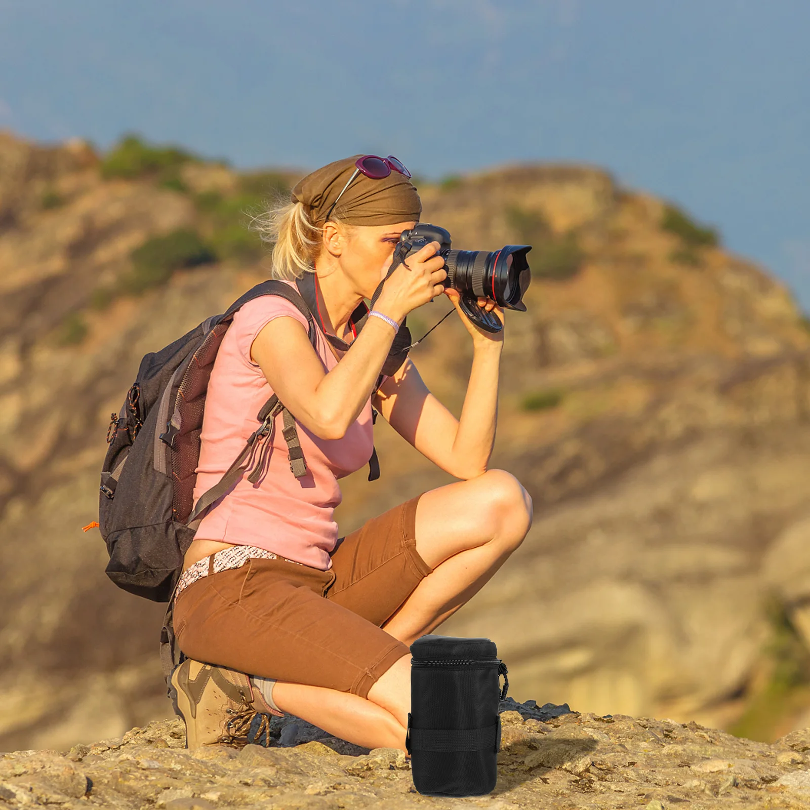حقيبة عدسة الكاميرا بحجم مقاومة للماء ومضادة للصدمات وحقيبة تخزين من النايلون الواقي لعدسة Dslr