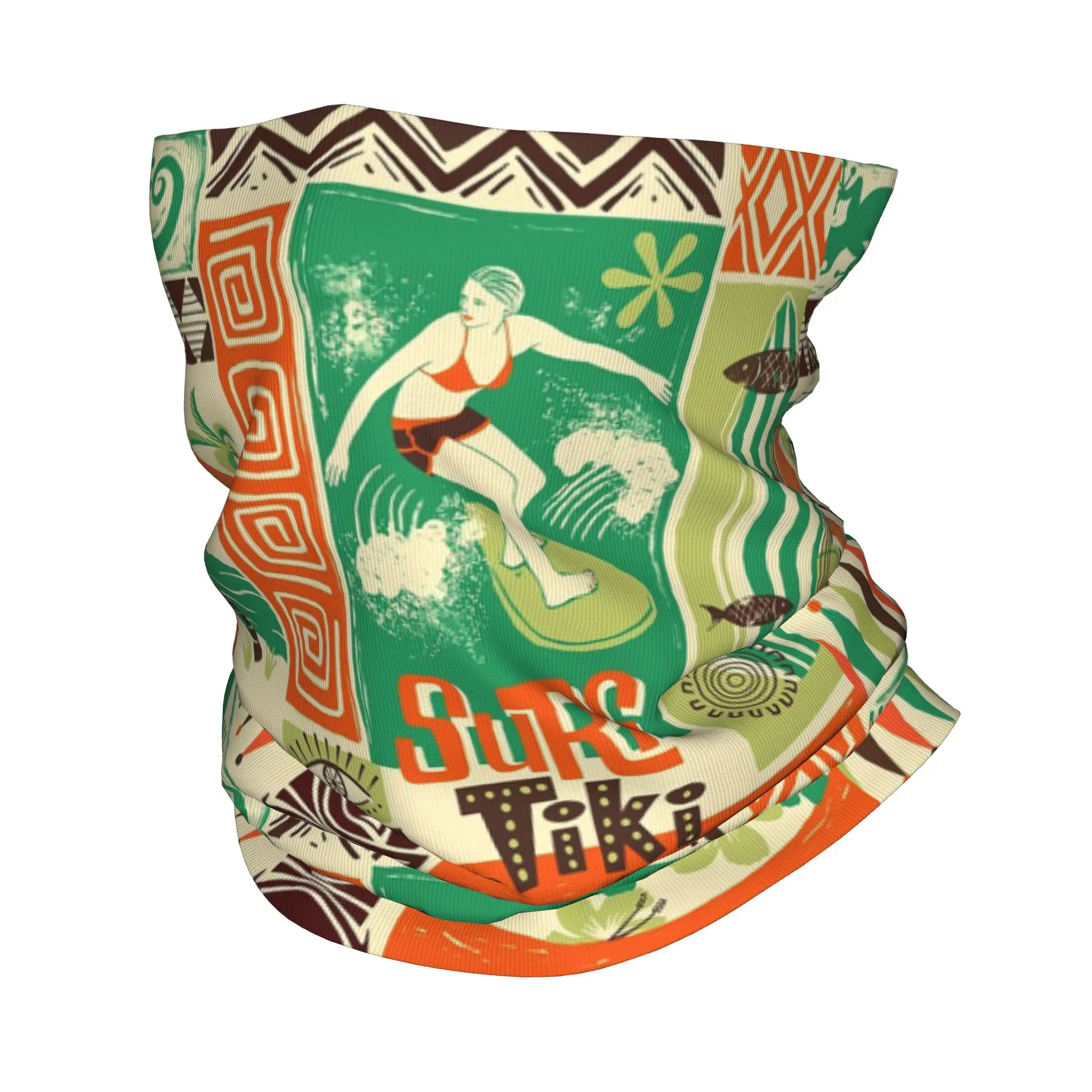 

Бандана Surf Tiki с принтом, многофункциональный шарф для лица, велосипедный шарф, шарф для бега, унисекс, для взрослых