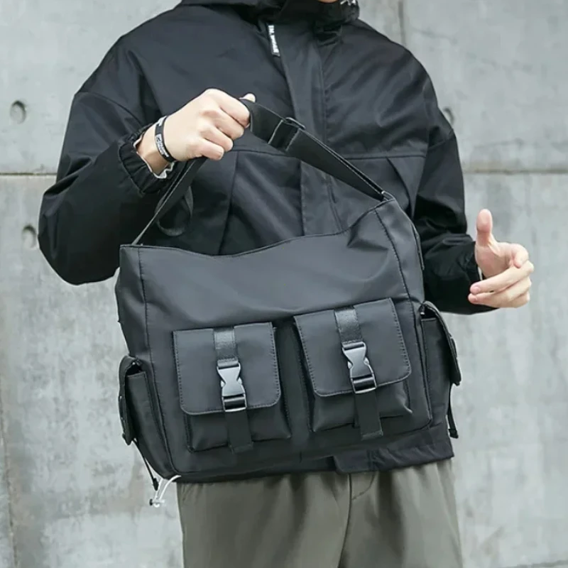 

Casual Large Capacity Waterproof Messenger Shoulder Bag Men Crossbody School Bag for Teenage Outdoor Man Black Big Travel Bags