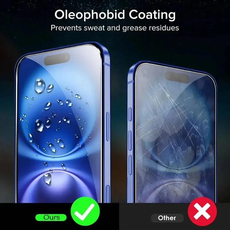 1 Pieza Protector de Pantalla 17 Pro Max 16 Pro 15 14 Plus 13 Mini 12 11 Película Templada para iPhone XR X Xs Max 7 8 6S Plus Vidrio 5
