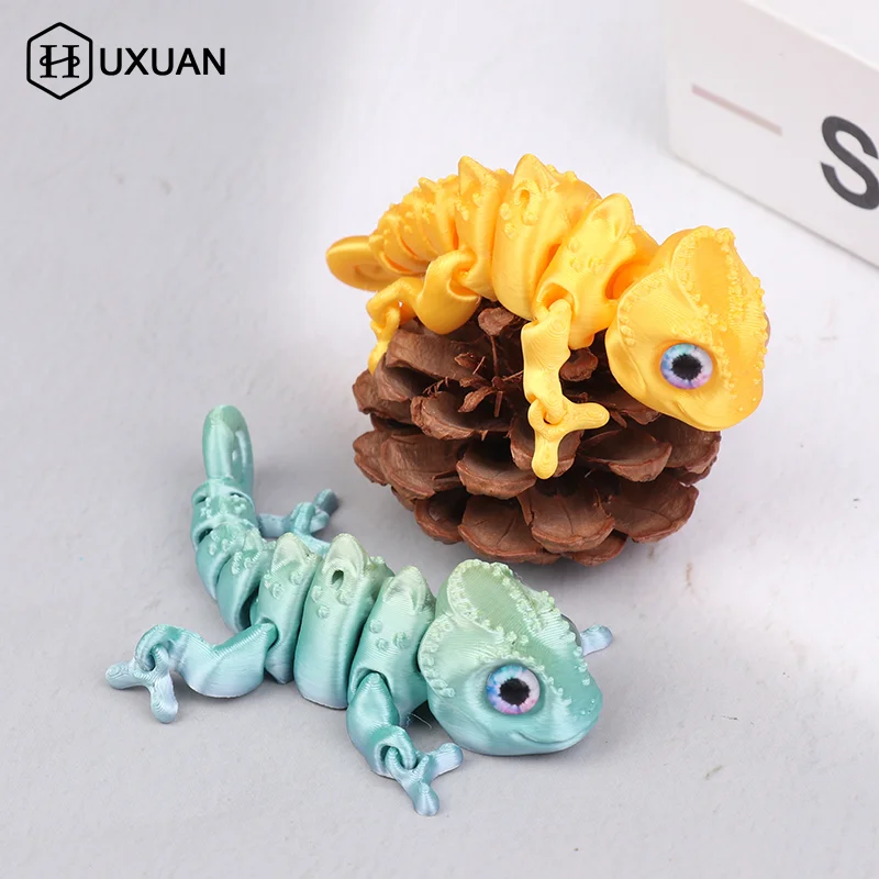 3D Printing Chameleon Figures Multi-joint Movable Simulation Animal For Home Decor Accessories Kids Gift