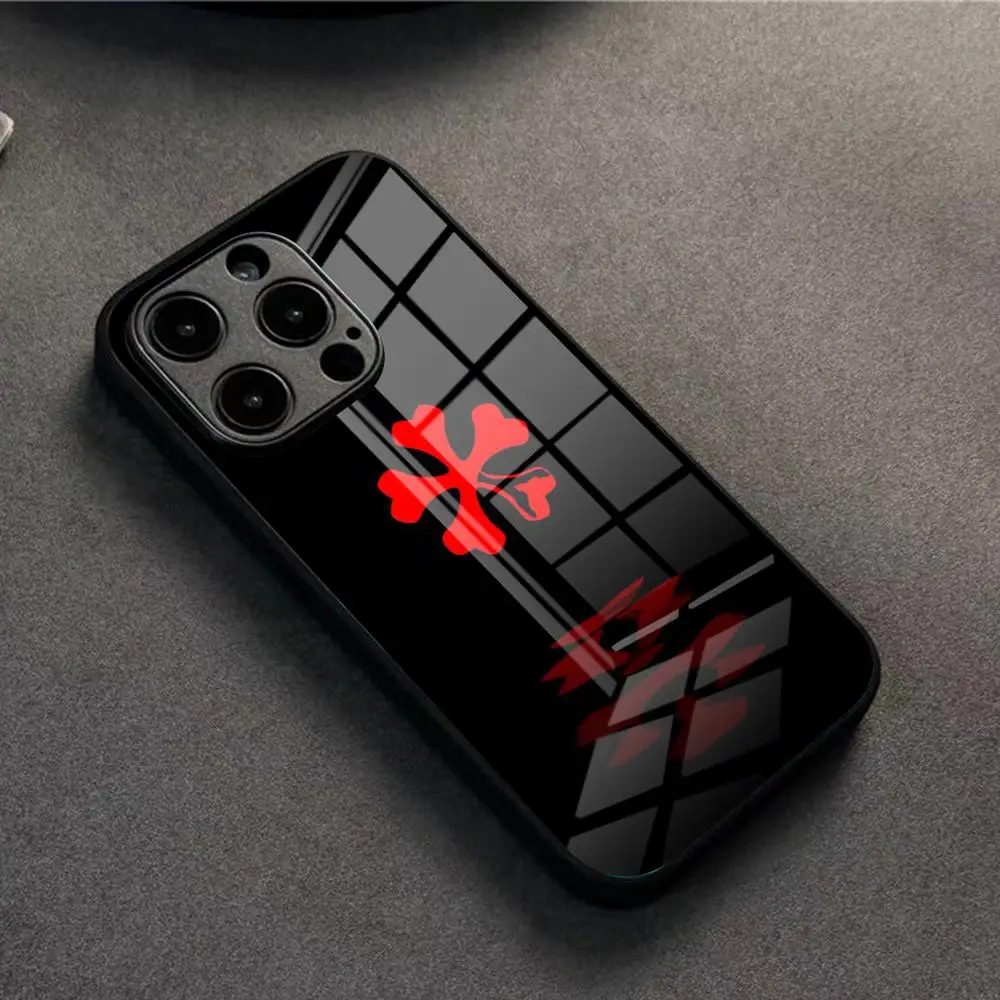 Anime B-Black C-CloverS Handyhülle für iPhone 17 Pro Max 16 15 14 Pro Max 13 11 X Xs Xr 8 7Plus Glasabdeckung