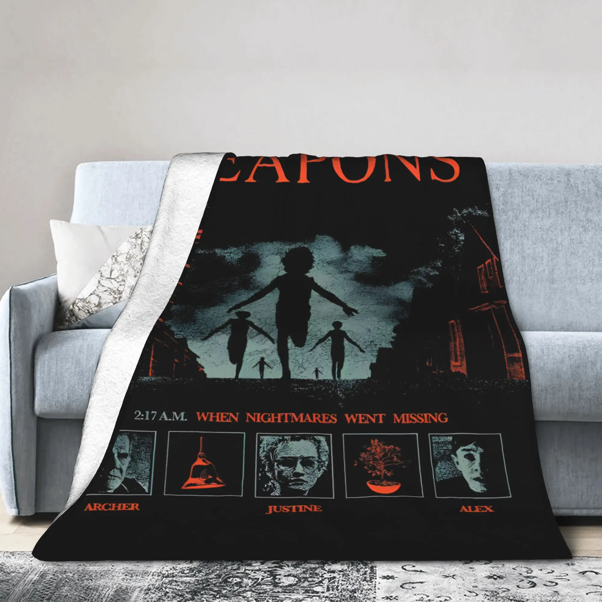 W-Weapons Movie 2025 Horror Film Blankets Fleece Print  Portable Super Soft Throw Blankets for Couch