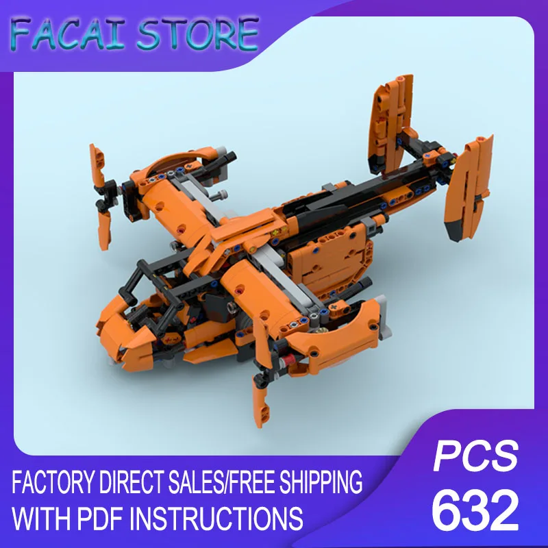 

Military Airport Model Moc Building Bricks Modular Osprey Fighter Model Technology Blocks Christmas DIY Toy Construction Gift